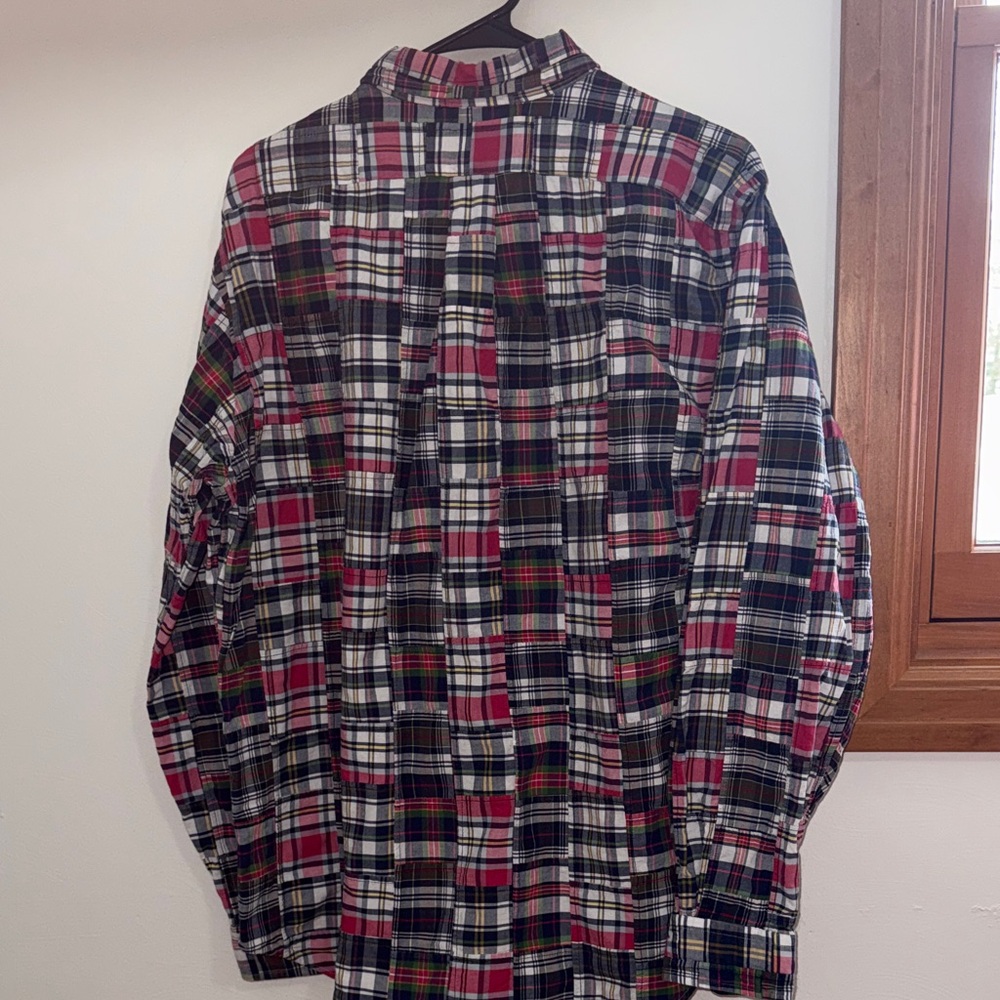 Polo Men's patchwork Plaid Button-Down Shirt - Picture 3 of 5